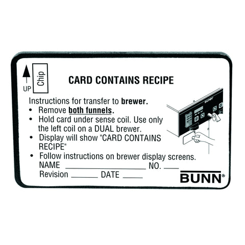 34447.0000 BUNN CARD ASSY,RECIPE TRANSFER(BRW)