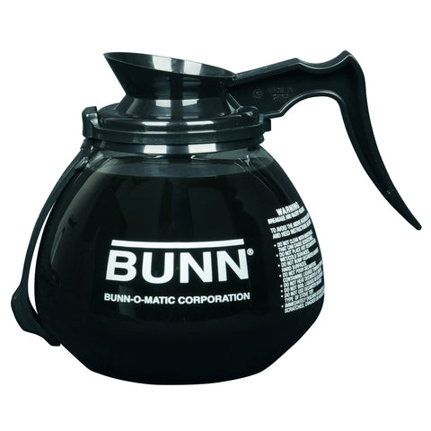 42400.0203 BUNN DECANTER,GLASS-BLK 12C 3/CS RFID