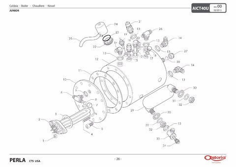 Astoria Perla JUN Boiler Exploded View