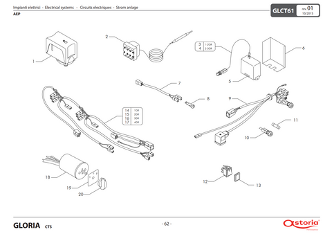 Astoria Gloria Electrical Exploded View