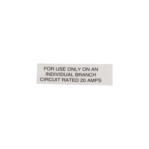 Bunn 00985.0000 Decal,Individual Circuit Info