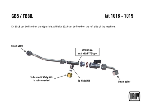 La Marzocco 1018 WALLY Connection Kit OLD GB5 DX Right | Fits FB80 & GB5