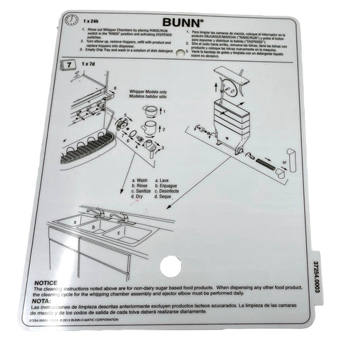 Decal, Cleaning Imix One Pc Whipper (37254.0003)