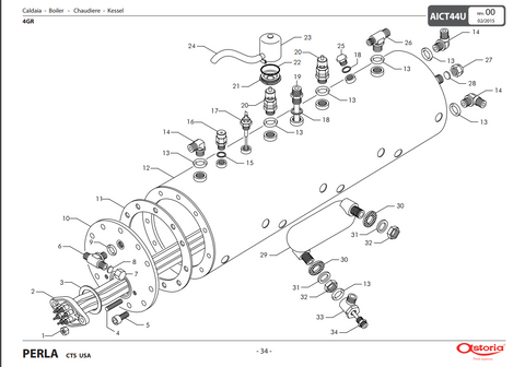 Astoria Perla 4 Group Boiler Exploded View