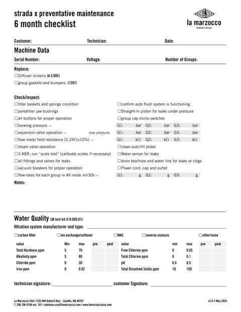 La Marzocco STRADA.X.6.3 STRADA X 6 Month PM Kit 3GR