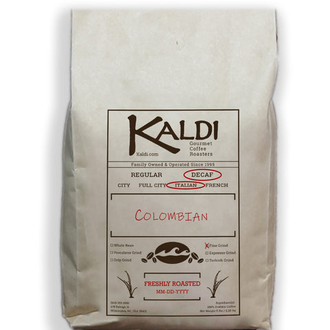 Decaf Italian Roast Colombian Supremo Fine Grind