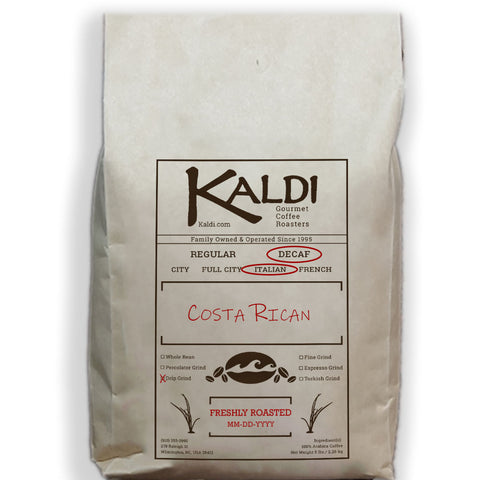 Decaf Italian Roast Costa Rican Tarrazu Papagayo Drip Grind